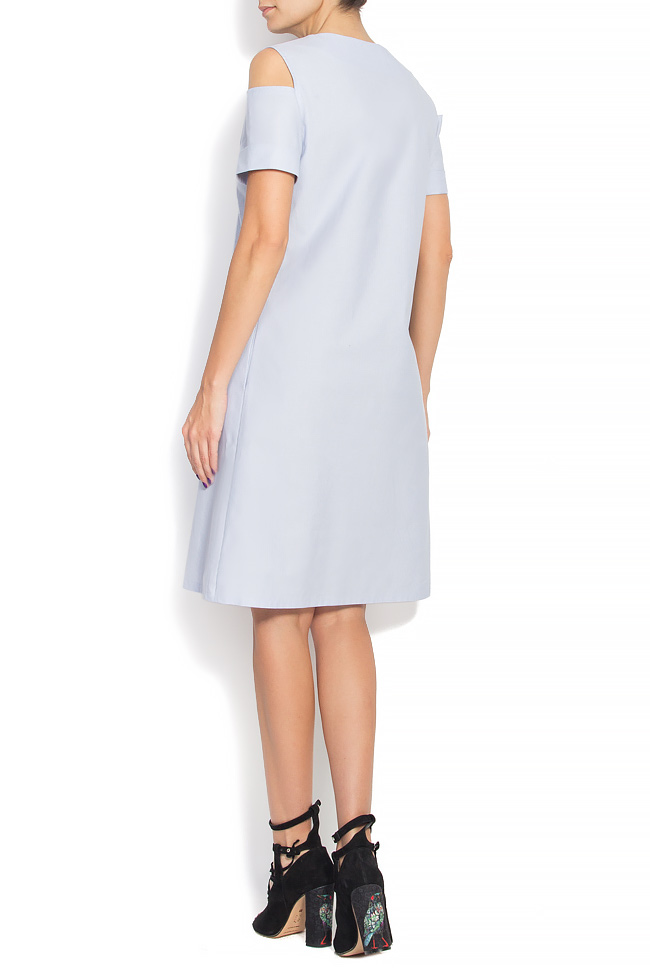 Off-the-shoulder cutout cotton-blend dress Undress image 3