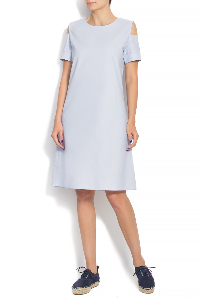 Off-the-shoulder cutout cotton-blend dress Undress image 1