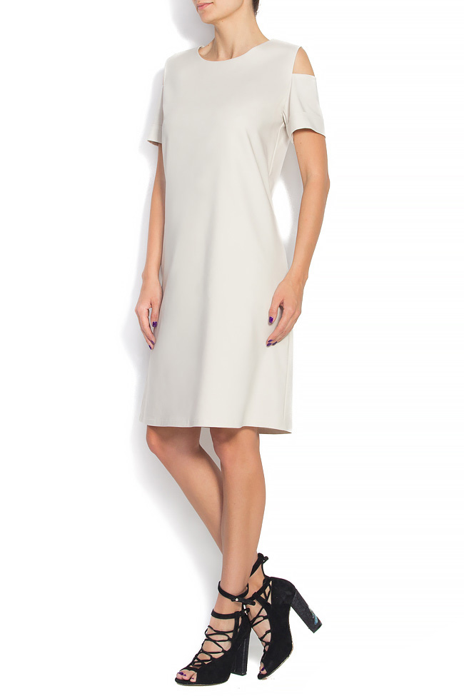 Off-the-shoulder cutout cotton-blend dress Undress image 1