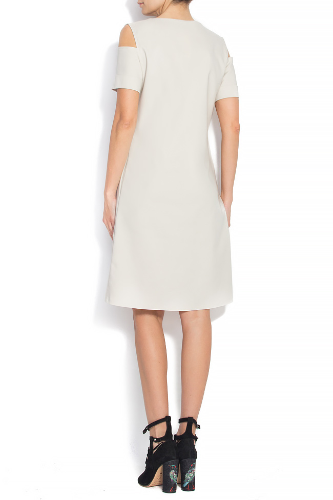 Off-the-shoulder cutout cotton-blend dress Undress image 2