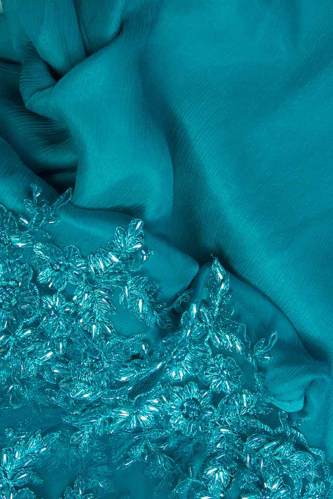 Silk dress with hand-sewn applications Raffaela Moraru image 3