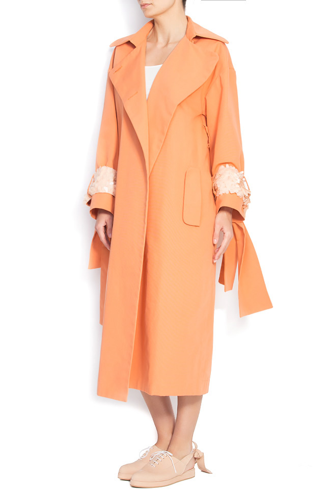 NO GOOD BYES embellished cotton trench coat ATU Body Couture image 2