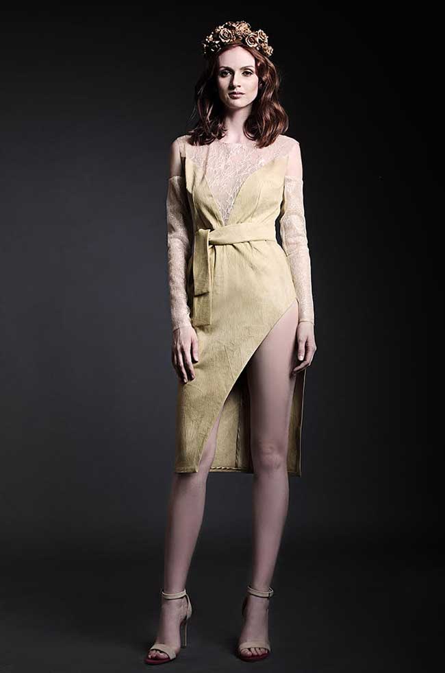 Pencil dress with slit on the side Simona Semen image 3