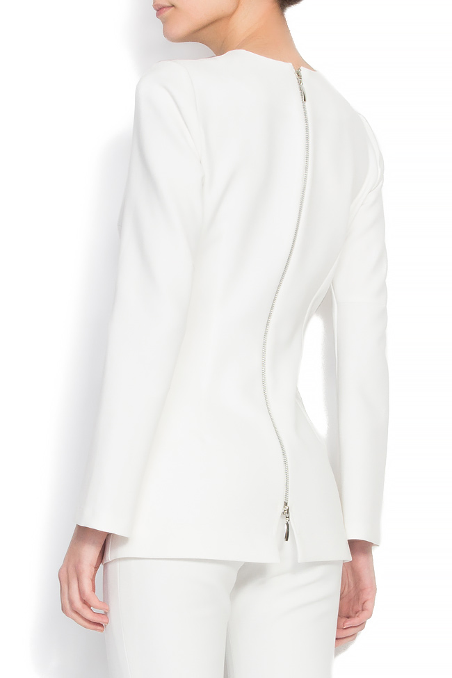 White blouse with back side zipper Cloche image 2