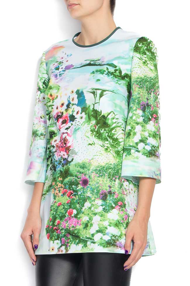 Floral-print cotton shirt Cristina Staicu image 1