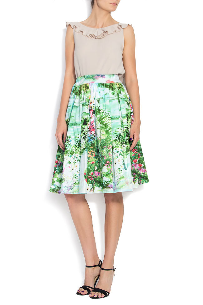 Floral-printed cotton skirt Cristina Staicu image 0