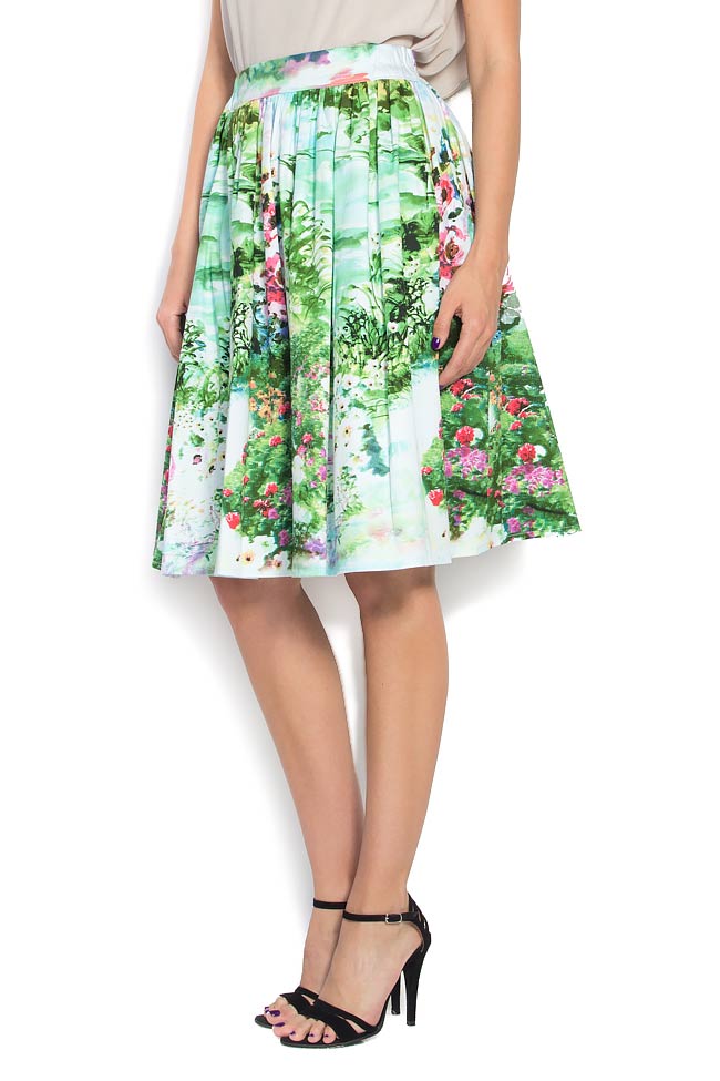 Floral-printed cotton skirt Cristina Staicu image 1