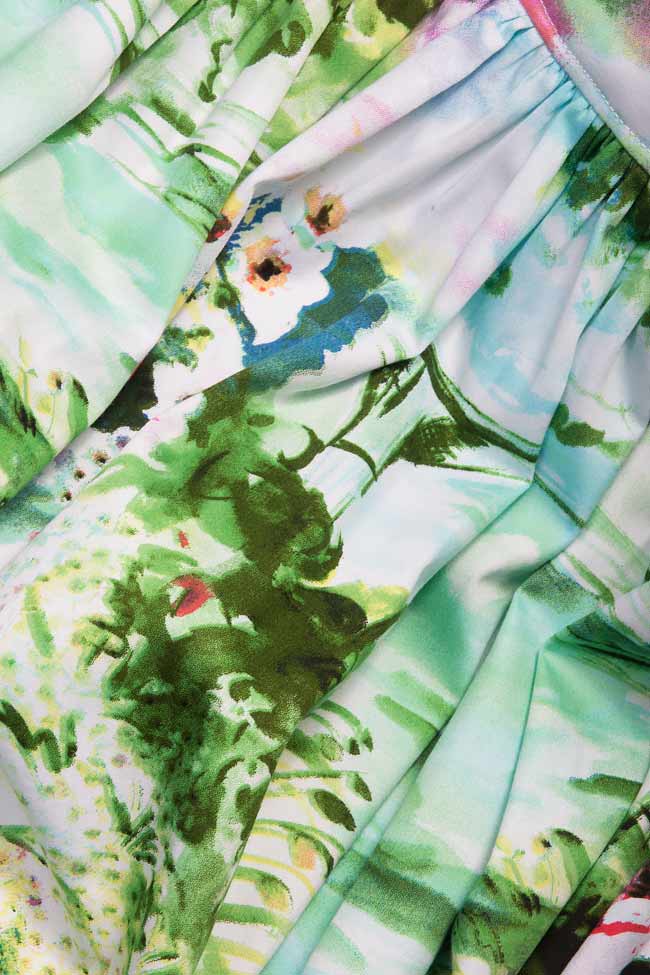 Fusta din bumbac cu imprimeu floral Cristina Staicu imagine 3