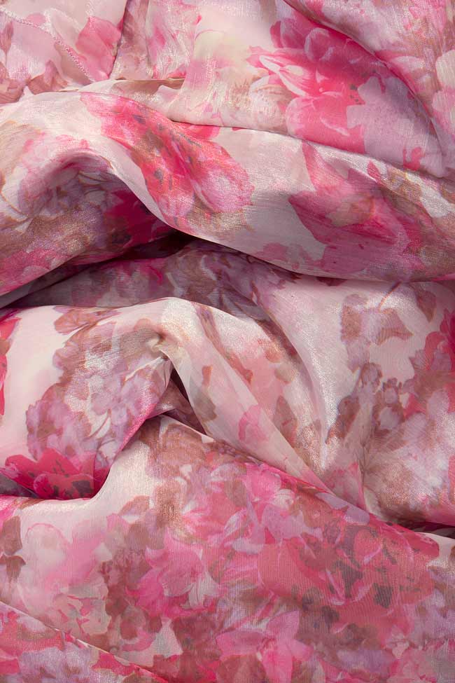 Top din matase cu imprimeu floral Cristina Staicu imagine 3