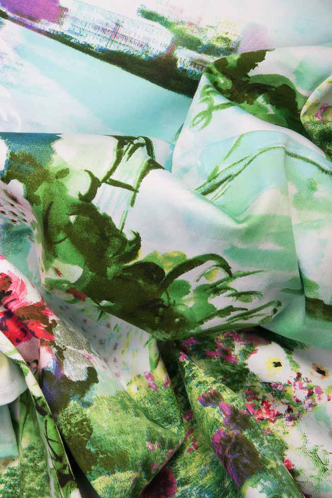 Rochie midi din bumbac cu imprimeu floral Cristina Staicu imagine 3