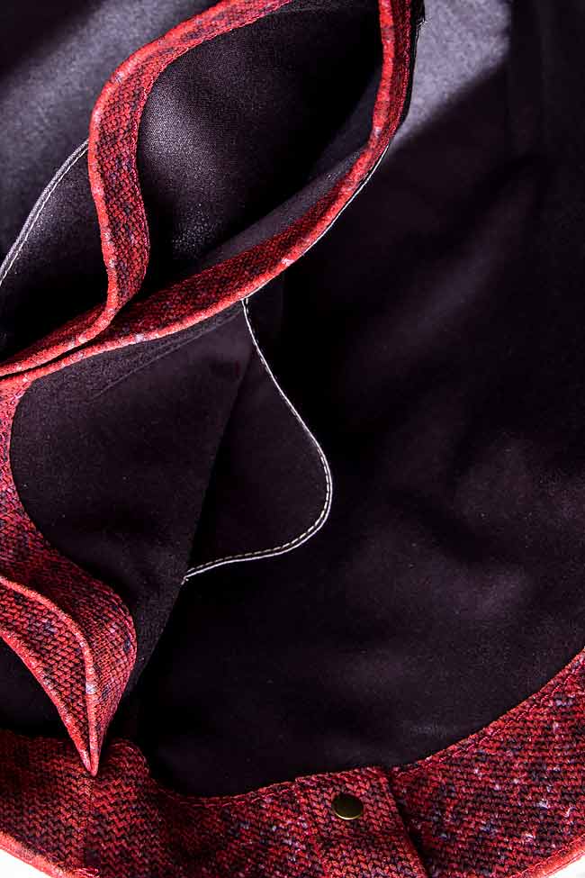 Geanta din piele naturala texturata tip tricot Lure imagine 3