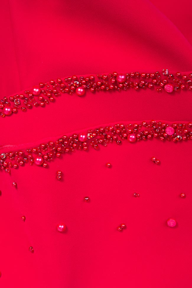 Rochie din crep cu perle aplicate manual M Marquise imagine 3