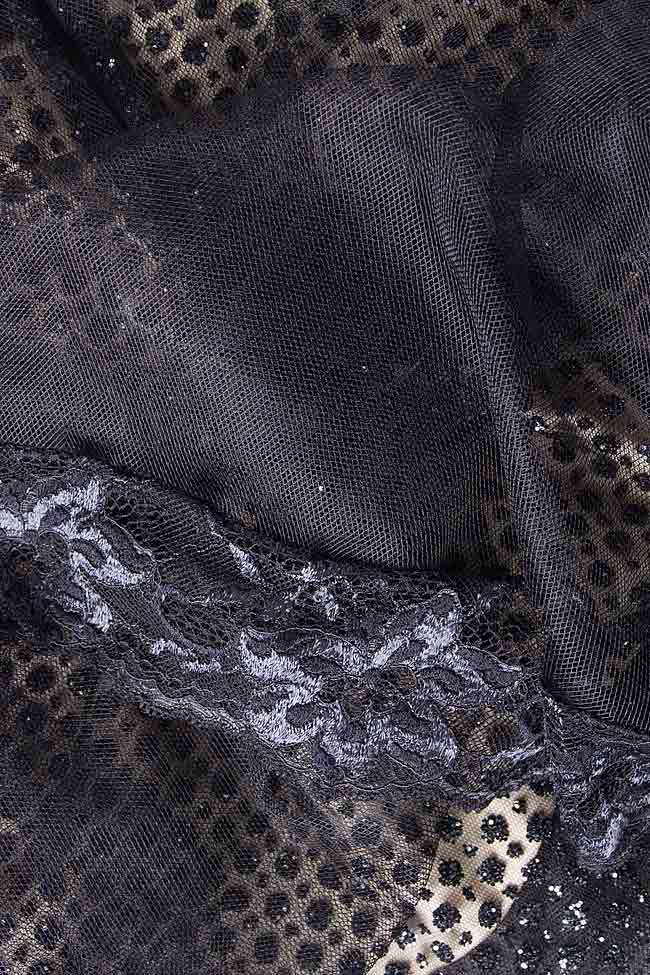 Fusta mini din tul cu insertii din dantela B.A.D. Style by Adriana Barar imagine 3