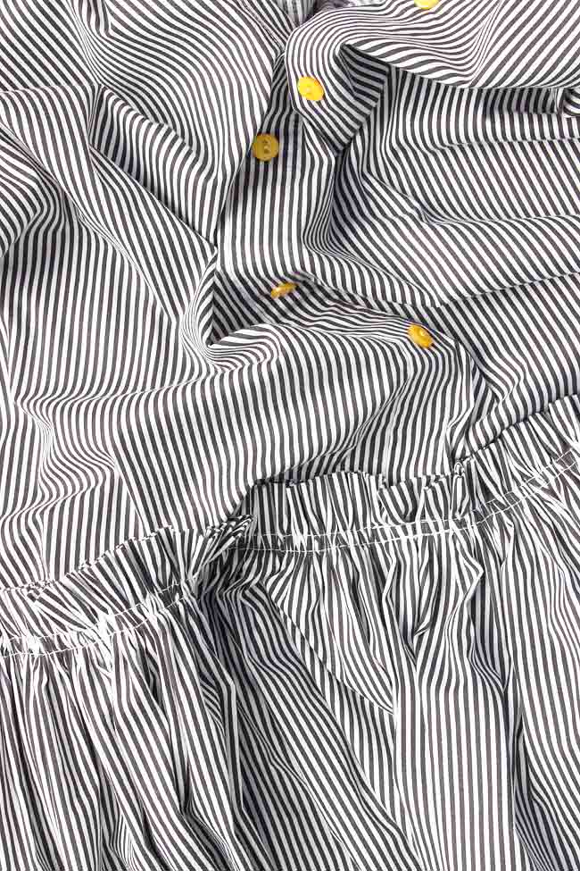 Ruffled striped cotton mini dress Lure image 3