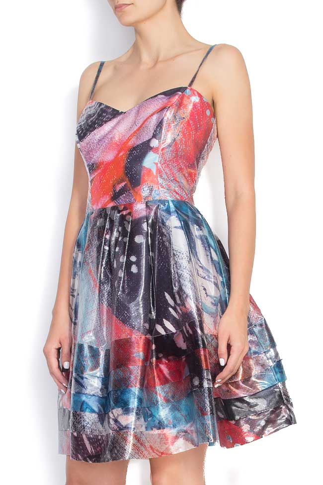 Satin open-back digitally printed dress Alexandra Ghiorghie image 1