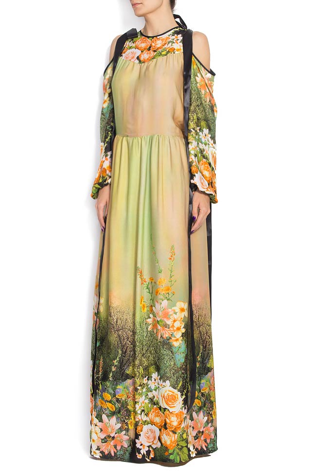 Floral-print silk maxi dress Cristina Staicu image 1