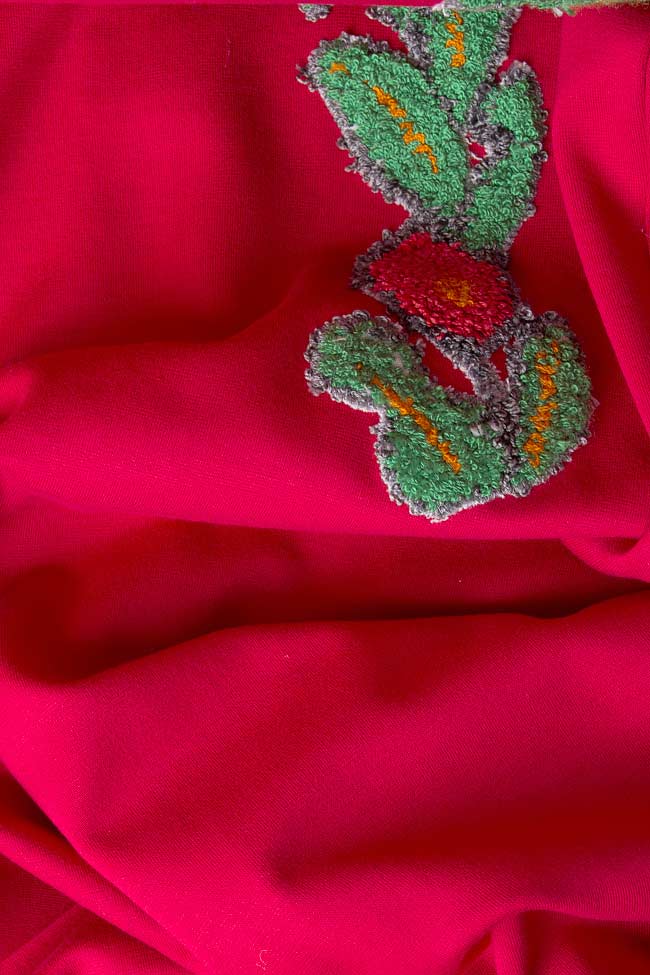 Robe midi en coton rouge à motif fleuri  Izabela Mandoiu image 3