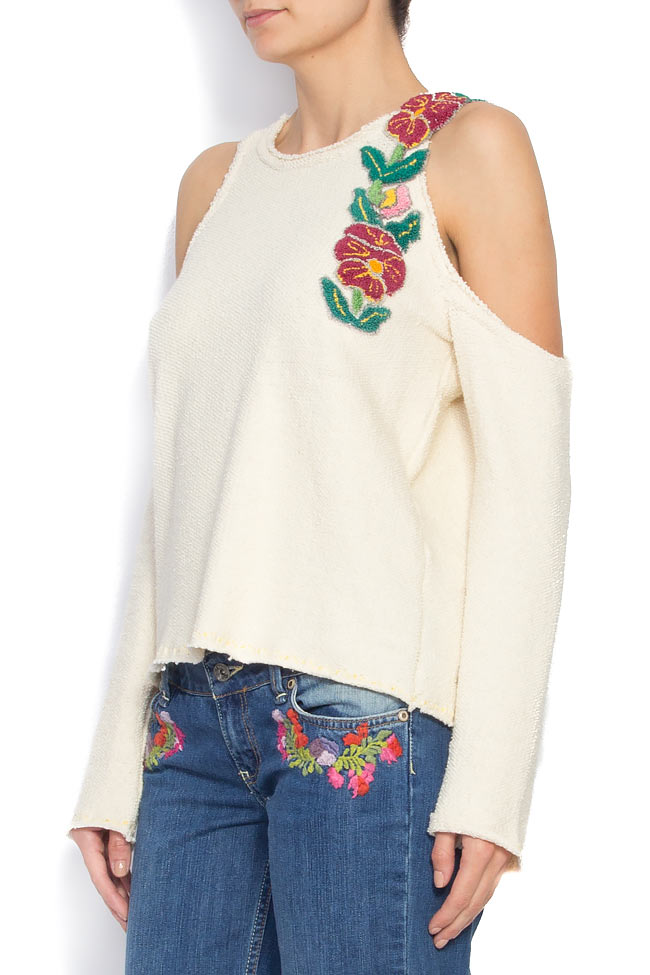 Off-the-shoulder embroidered cotton top Izabela Mandoiu image 1