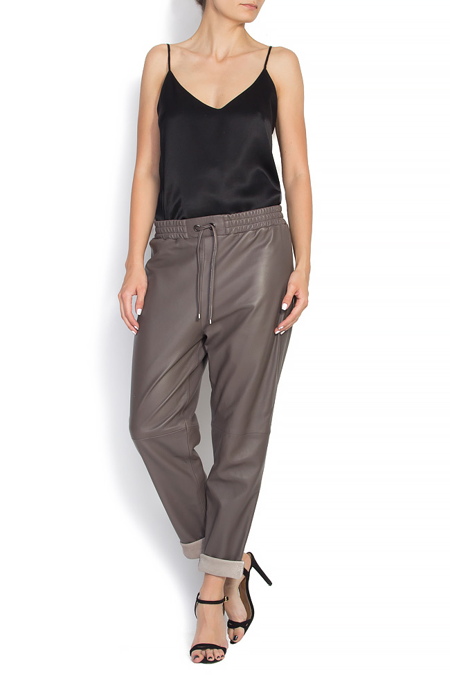 Leather wide-leg pants Mathis image 0