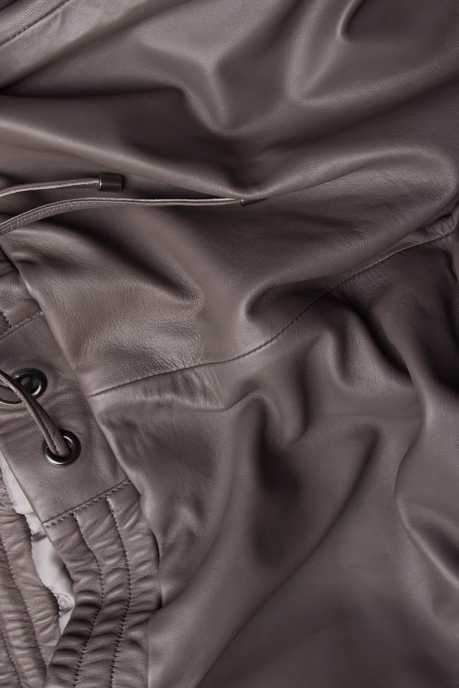 Pantalon en cuir gris Mathis image 3