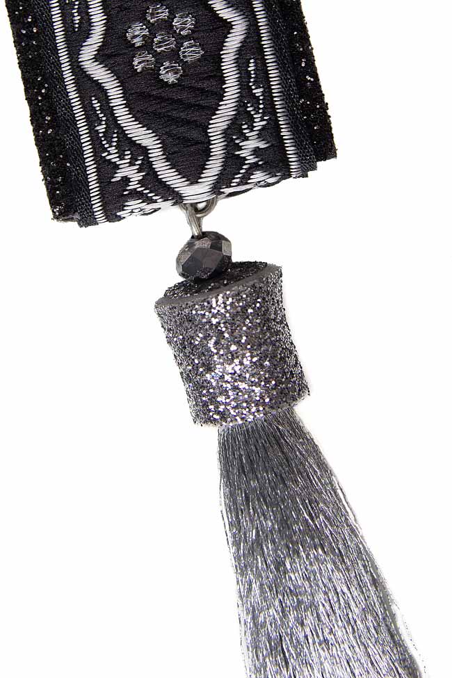Tasseled silk folk clip earrings Bon Bijou image 1