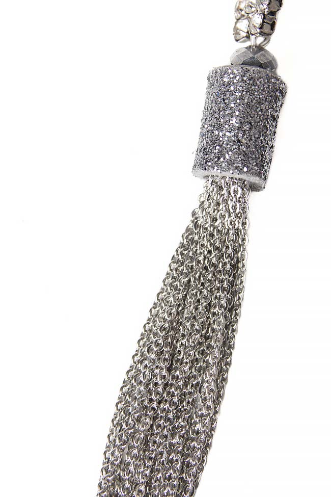 Silver-plated tassel drop earrings Bon Bijou image 1