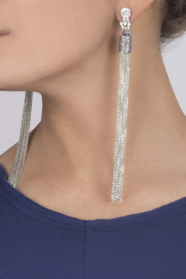 Silver-plated tassel drop earrings Bon Bijou image 3