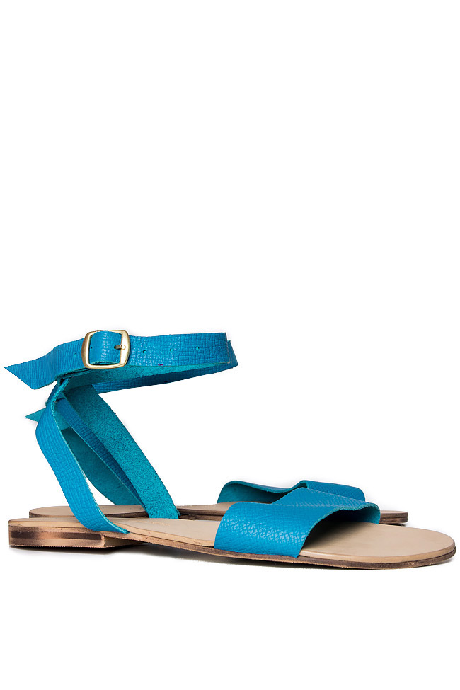 Sandales en cuir bleu Mihaela Gheorghe image 1