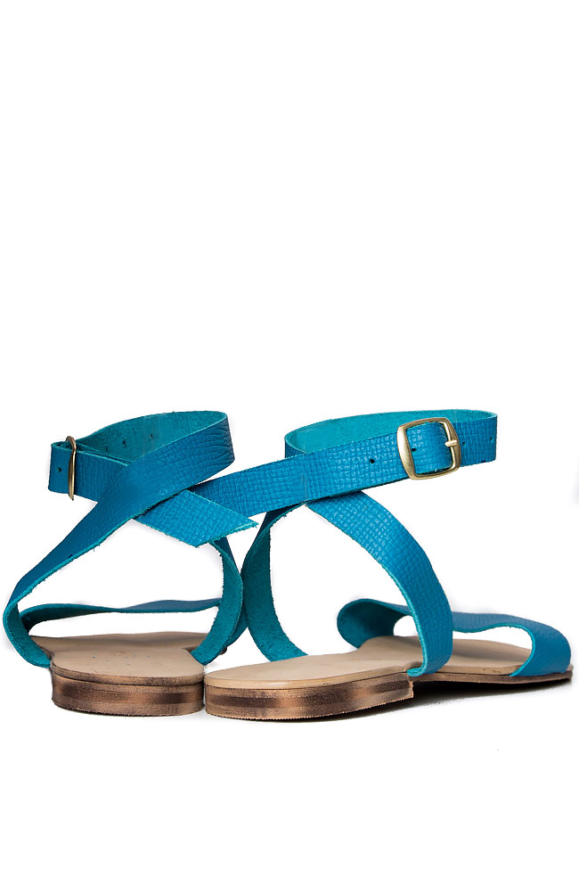 Sandales en cuir bleu Mihaela Gheorghe image 2