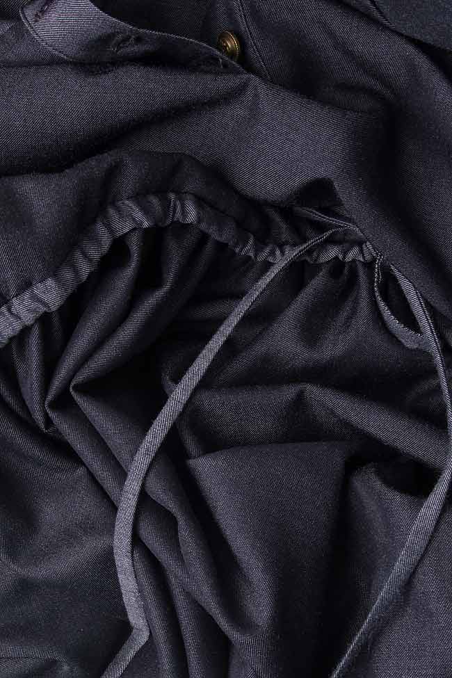 Robe en coton gris à col façon chemise  Elena Perseil image 4