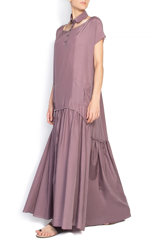 Silk dress with shirt-style neck Elena Perseil image 1