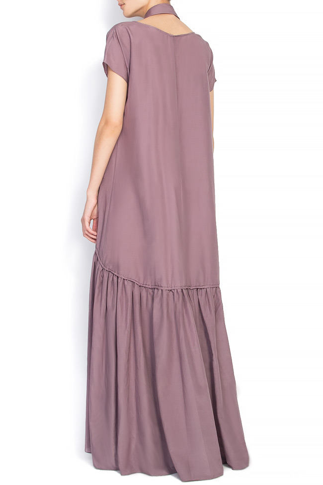 Silk dress with shirt-style neck Elena Perseil image 2