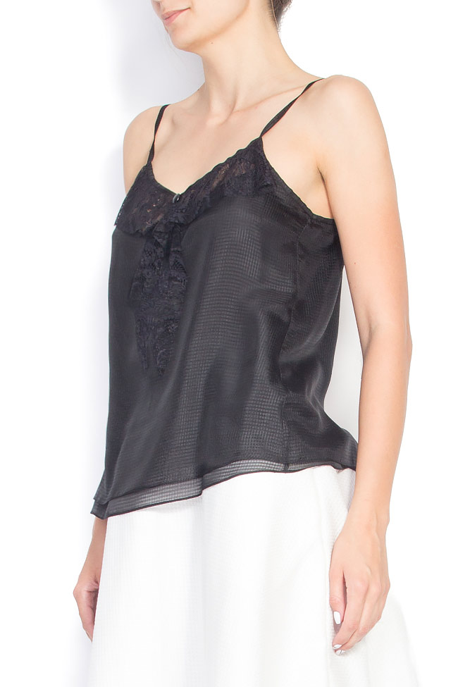 Silk top with lace insertions Elena Perseil image 1