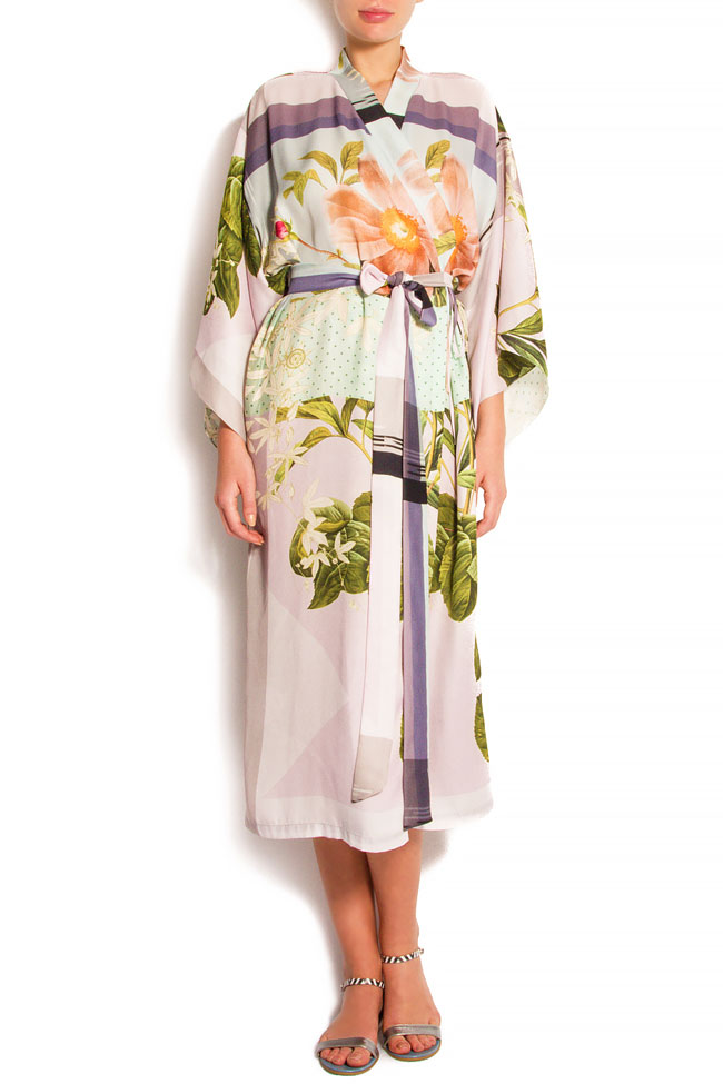 Robe façon kimono en viscose à imprimé fleuri Claudia Castrase image 0