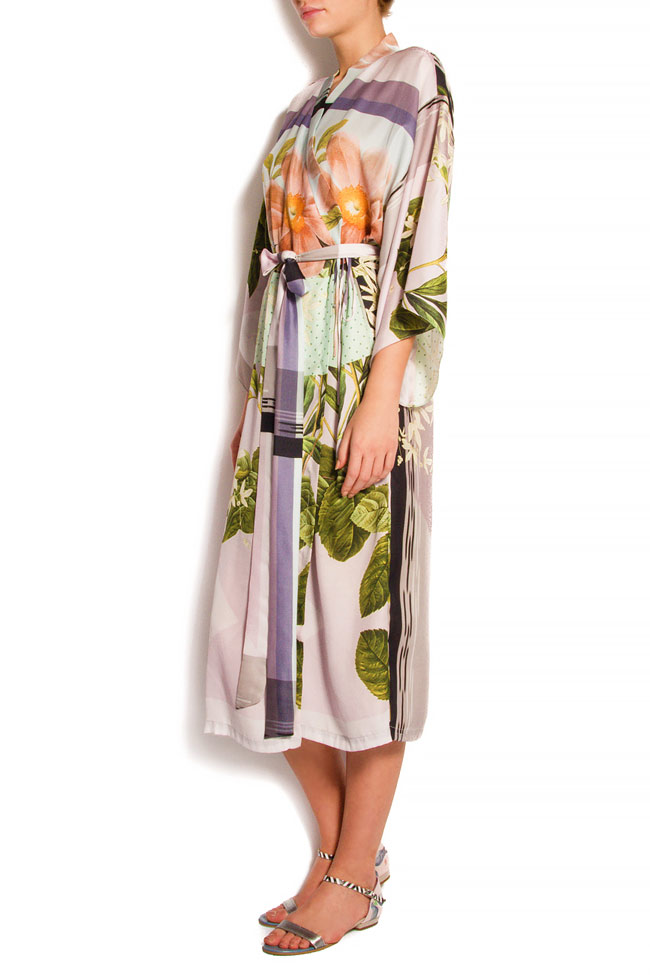 Robe façon kimono en viscose à imprimé fleuri Claudia Castrase image 1