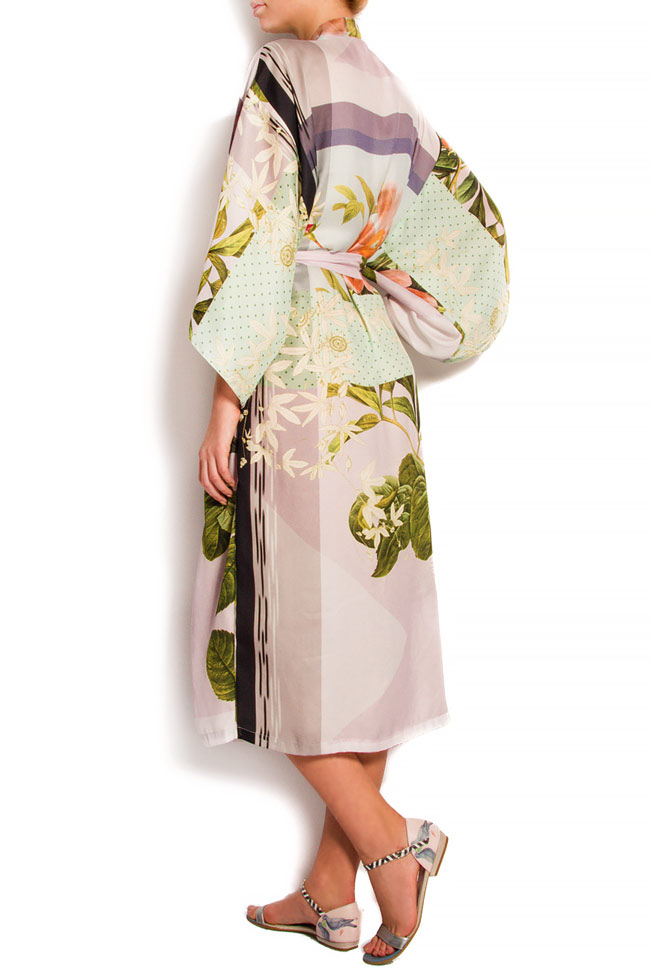 Robe façon kimono en viscose à imprimé fleuri Claudia Castrase image 2