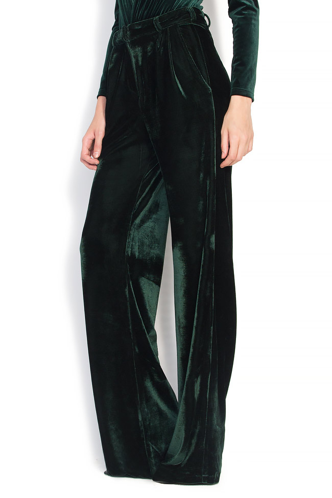 Pantaloni din catifea cu croiala larga Atelier Jaisse imagine 1