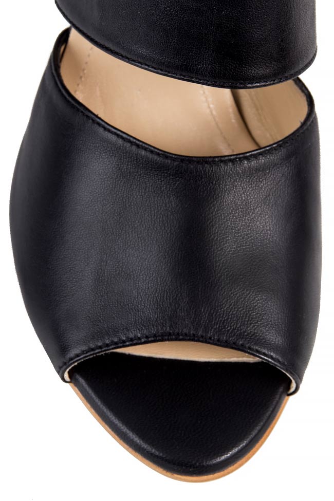 Sandale tip botina din piele cu decupaje CEDRE Cristina Maxim imagine 3