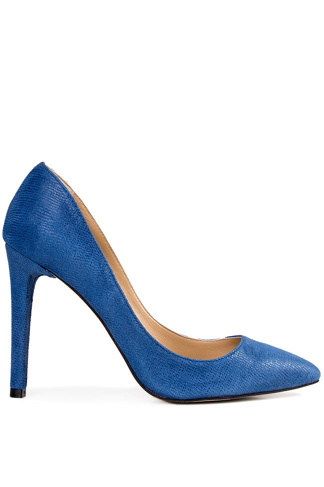  BLUE SPRING textured-leather pumps Hannami image 0