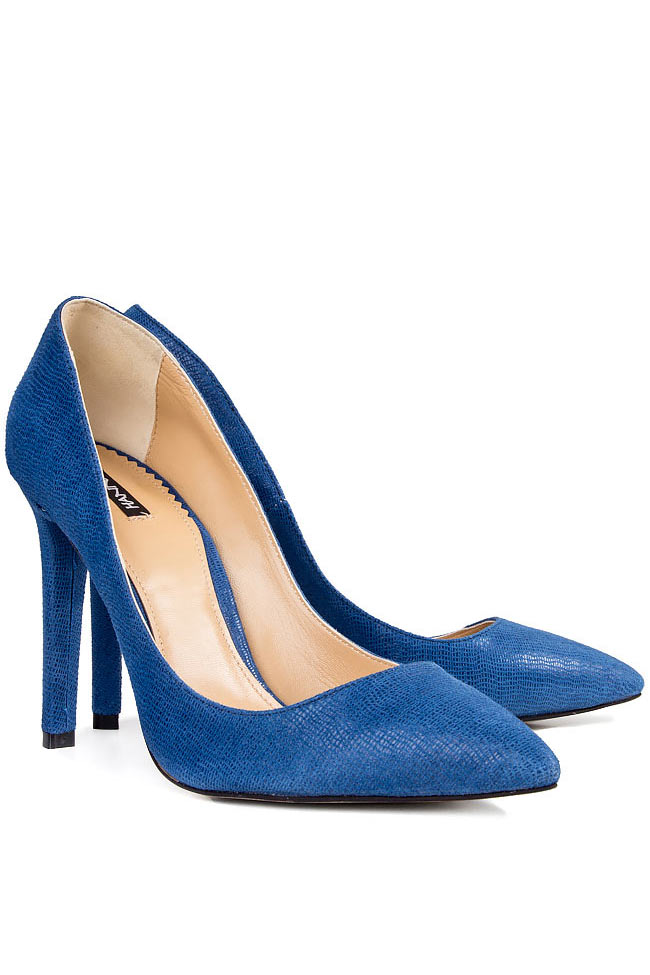  BLUE SPRING textured-leather pumps Hannami image 1