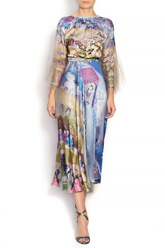 JENI silk dress digitally printed Dorin Negrau image 0