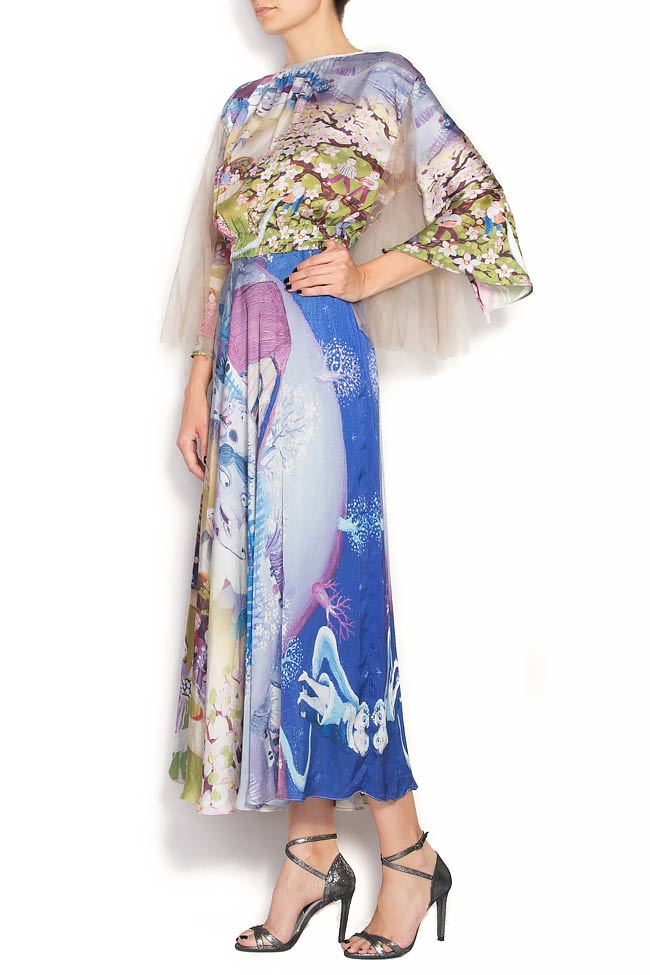 JENI silk dress digitally printed Dorin Negrau image 1
