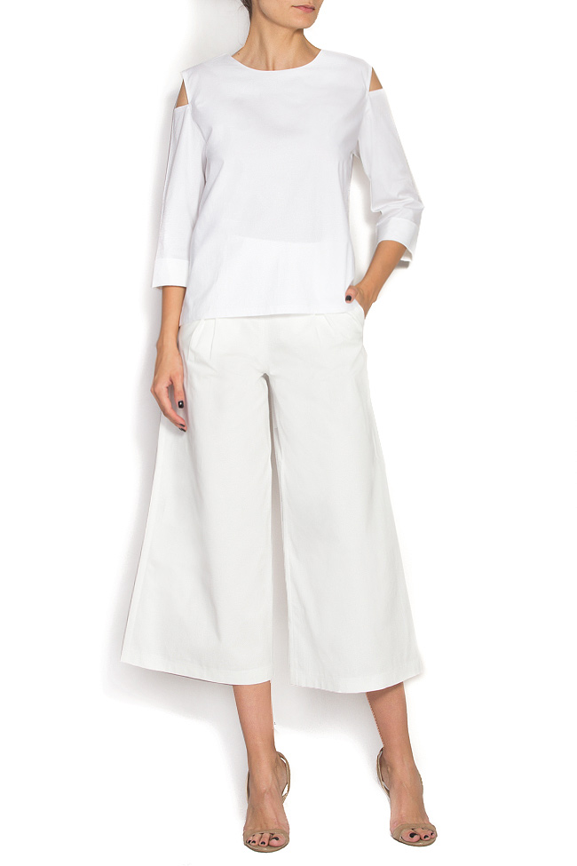 Cotton-blend high-waisted culottes Carmina Cimpoeru image 0