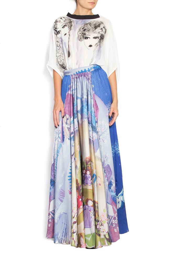 Cosanzeana silk digitally printed skirt Dorin Negrau image 0