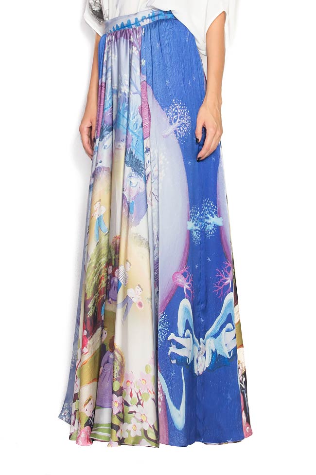 Cosanzeana silk digitally printed skirt Dorin Negrau image 1