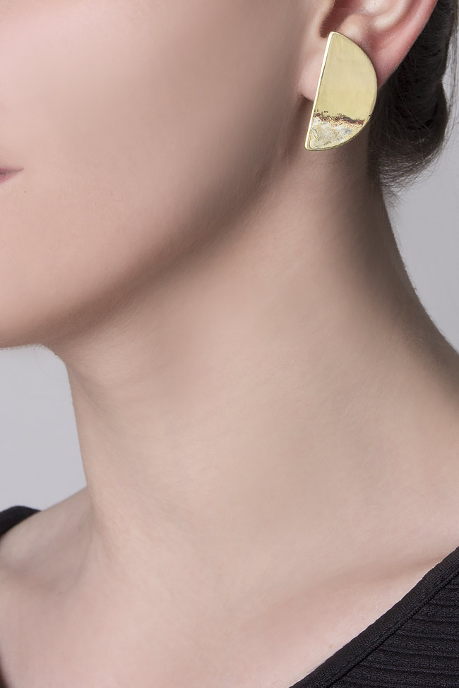 Hand-made brass and silver earrings Eneada image 3