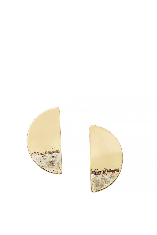 Hand-made brass and silver earrings Eneada image 0