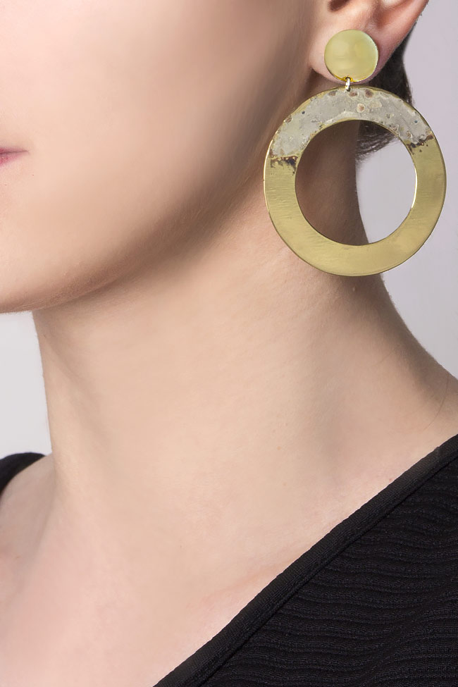 Hand-made silver and brass earrings Eneada image 3