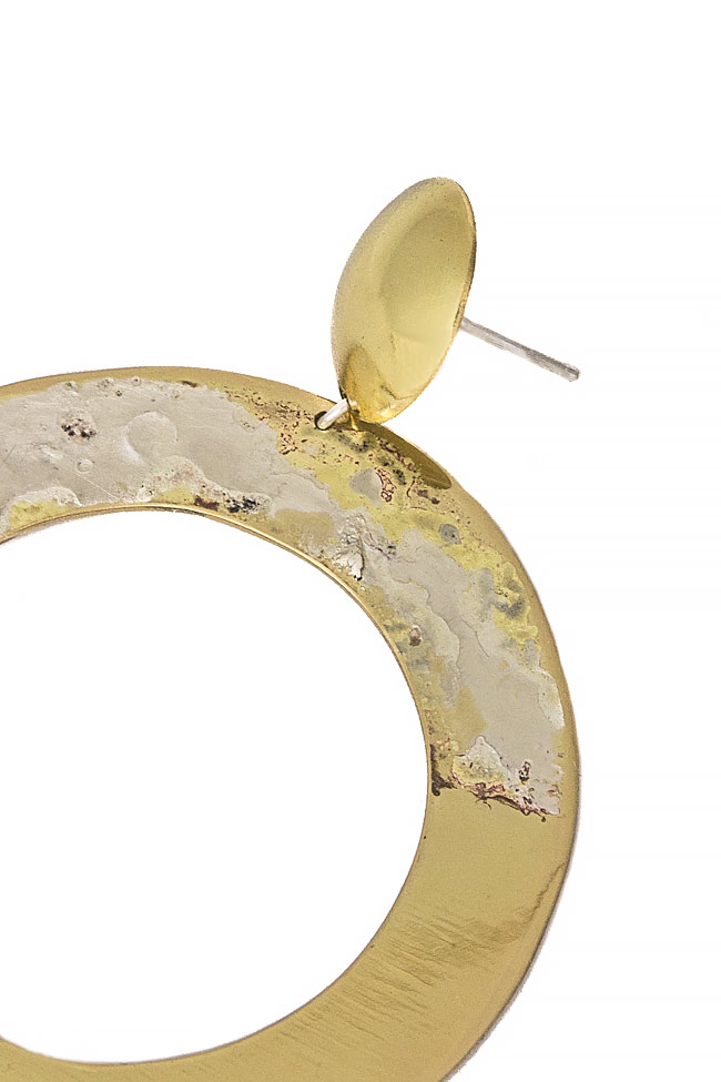 Hand-made silver and brass earrings Eneada image 2
