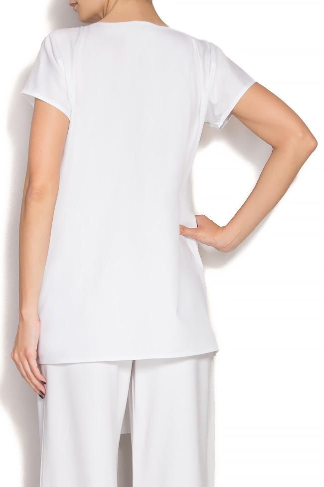 Embroidered asymmetric linen-blend top Anamaria Pop image 2